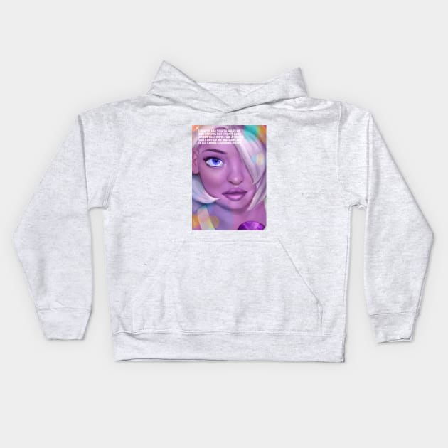 Amethyst Portrait Kids Hoodie by Romeow